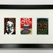 ACEO Picture Frame - thin black wood with matting - fits three ATC prints - artist trading cards - 2.5x3.5