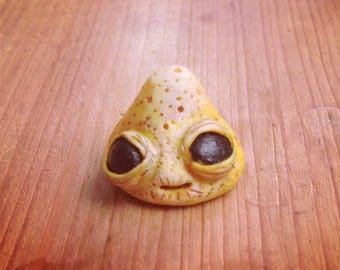 Tapered yellow Monster mini sculpture