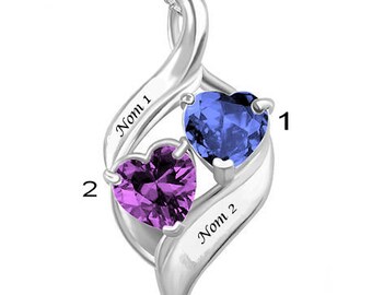 Personalized heart Teardrop Pendant