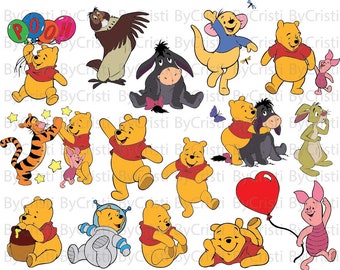 Winnie The Pooh - Cutting Files and Clipart Svg Png Eps Jpg Dxf Digital Graphic Design Instant Download Commercial Use