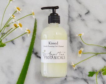 Kissed Organic Facial Cleanser, Gentle Foaming Cleansing Gel w/ Calendula and Chamomile - Makeup Remover, Natural Face Wash, SLS Free