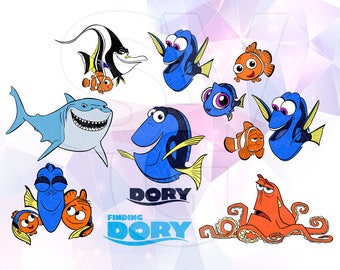 Finding Dory Nemo Hank Bruce Gill Marlin Layered SVG DXF Cut File Disney Cartoon Party Cricut Silhouette Studio Cameo Stencil Scrapbooking