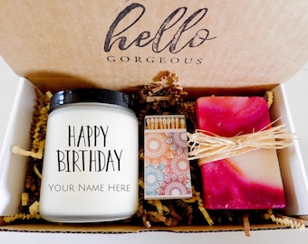 Happy Birthday Candle Soap Set Birthday Gift Box Birthday Gift for Friend Gift For Sister Gift For Mom Gift for Best Friend Birthday Girl