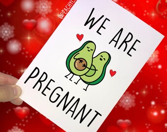 Pregnancy Announcement Card We Are Pregnant Surprise Card Expecting A Baby Card Avocado Funny Mum And Dad To Be Card Surprise Fun Card PC244