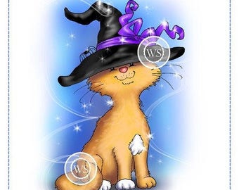 Whimsy Stamps -- Cat Witch -- NEW -- (#2215)