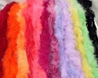 Marabou Feather Boas in a variety of colors, red, lilac, black with iridescent, mauve, magenta, lemon and orange, everyone needs boas!!