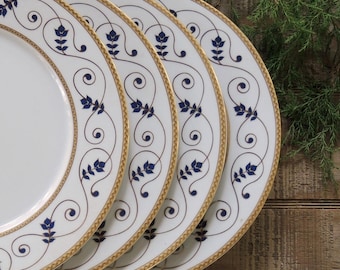 Walbrzych Blue White Dinner Plates Set of 4 Wedding Plates Replacement China