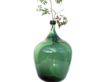 Demijohn large green glass balloon