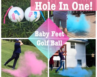 GOLF BALL Baby Feet Gender Reveal Gender Reveal Ideas Golf Ball Reveal Gender Reveal Ball Gender Reveal Party Reveal Ball