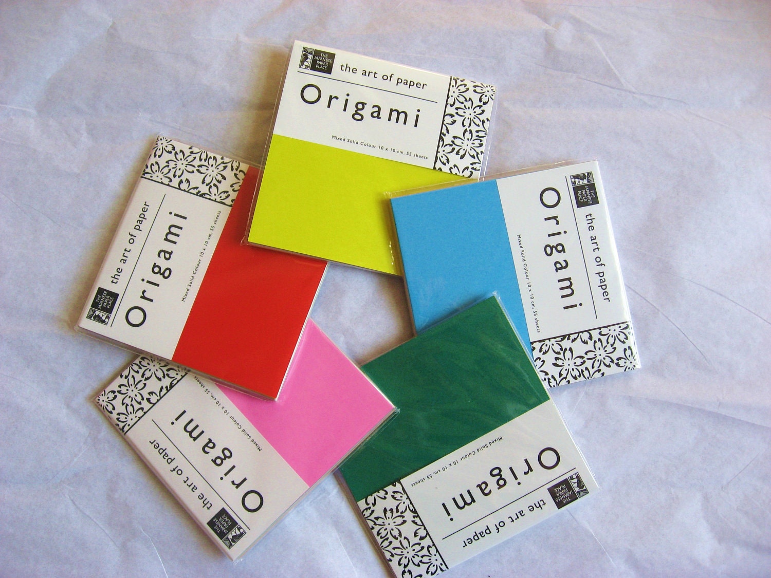 Origami Paper 55 sheets of 10x10cm origami paper in assorted