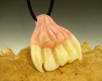 GLASS 'Teeth of the Creature' Pendant Trophy Lampwork Borosilicate Creature Focal Bead or Oil Dabber (ready to ship)