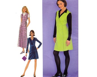 Style 2766 Womens Jumper Wrap Dress or Maxi Sleeveless Dress 90s Sewing Pattern Size 8 - 18 Bust 31 1/2 - 40 inches UNCUT Factory Folded