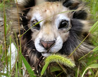 EXAMPLE LISTING ~Poseable realistic fantasy lion Art doll.