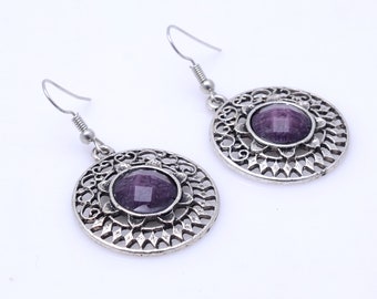 Lavish Faceted Iolite 925 Silver Earrings