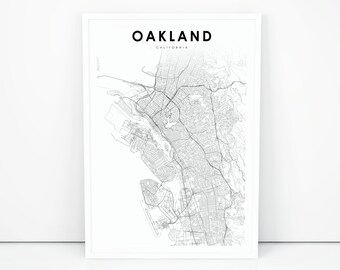 Oakland Map Print California CA USA Art Poster City Street Road Nursery Room Wall Office Decor Printable Oakland Map Print California CA USA Art Poster City Street Road Nursery Room Wall Office Decor Printable