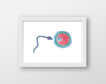 Fertility Print - IVF Print - Infertility Art Print - Sperm Art Print - TTC Print - Fertility Baby Gift - Trying to Conceive Art Print Gift
