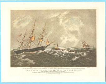The wreck of the Steamship San Francisco book illustration.