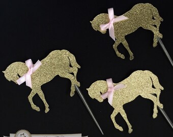 Horse Cupcake Topper / carousel horse Merry Go Around Horse - Glitter horse