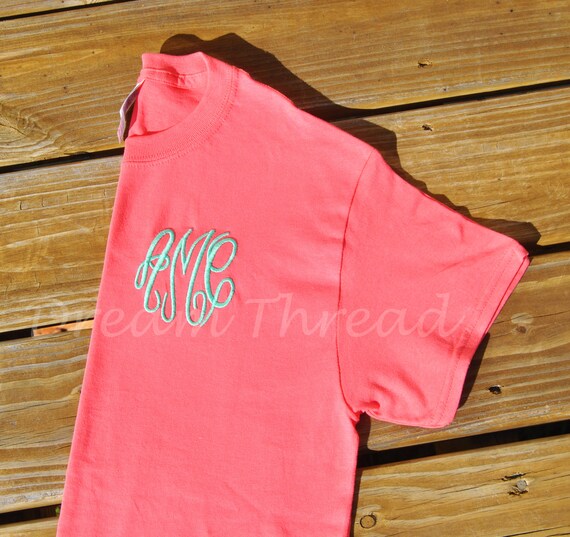 Monogram Embroidered TShirt Left Chest Monogram Monogram