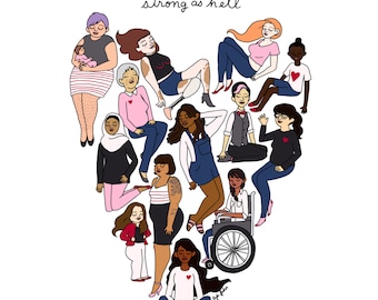 Strong as Hell Print - Hand-Illustrated