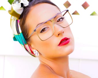 Vintage Eyeglass 1970s Tura Frames new Old Stock Glasses All Metal Eyeglasses Turatech Made in Italy Hip Hop