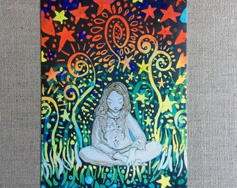Sea of stars postcard artcard meditation fish wonderland