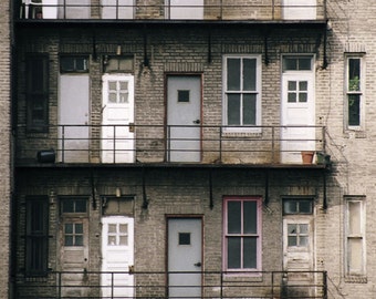 Philly 2 - urban setting, doors, color photograph, Philadelphia