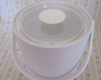 Georges Briard White Patent Leather Ice Bucket