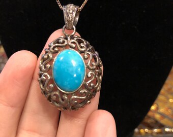 Oval Turquoise on Pendant