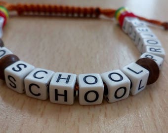 Orange Beaded Back to School Project bracelet