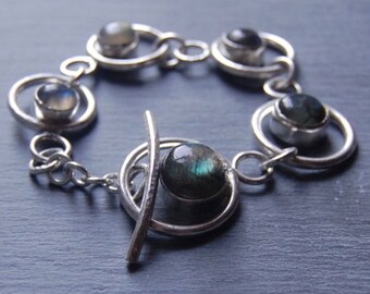 SALE. Labradorite and Sterling Silver Bracelet.