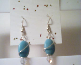 Magnesite turquoise earrings