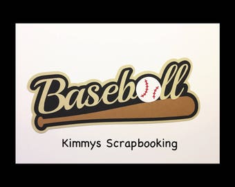 Baseball Scrapbook Title Premade Paper Piecing