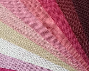 3 inch Pink Burlap Ribbon - BLUSH PINK - Magenta - Baby Pink - Wine