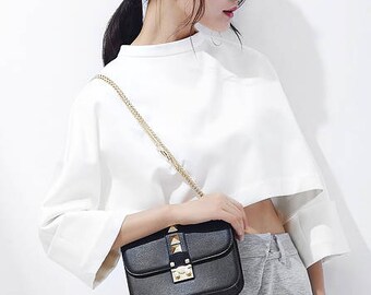 Black Studded Handbag, Black Mini bag, Studded Handbag, Cross body Bag, studded handbags for women,stud handbag, gold studded handbag