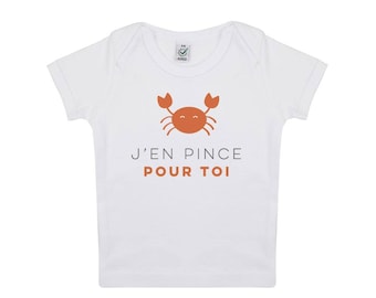 Baby tshirt small crab in organic cotton