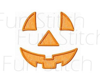 Pumpkin jack o lantern applique machine embroidery design