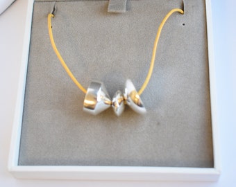 Handmade Sterling Silver Abacus Necklace in Yellow.