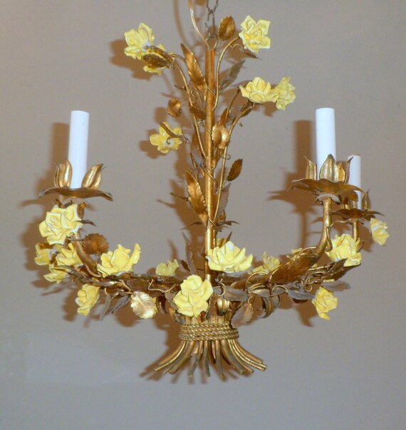 Antique Style Tole Chandelier - Antique Style Tole Chandelier