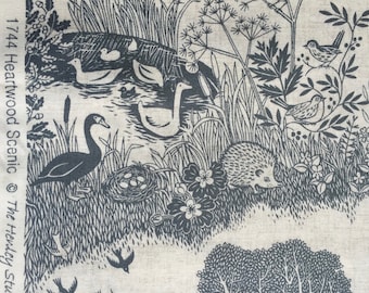 Heartwood scenic gray Henley Studio Makower UK fabric FQ or more