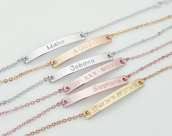 Personalized Bracelet for women, Custom Bracelet, Coordinates bracelet,Friendship Bracelet,Bridesmaid Gift, personalized graduation bracelet