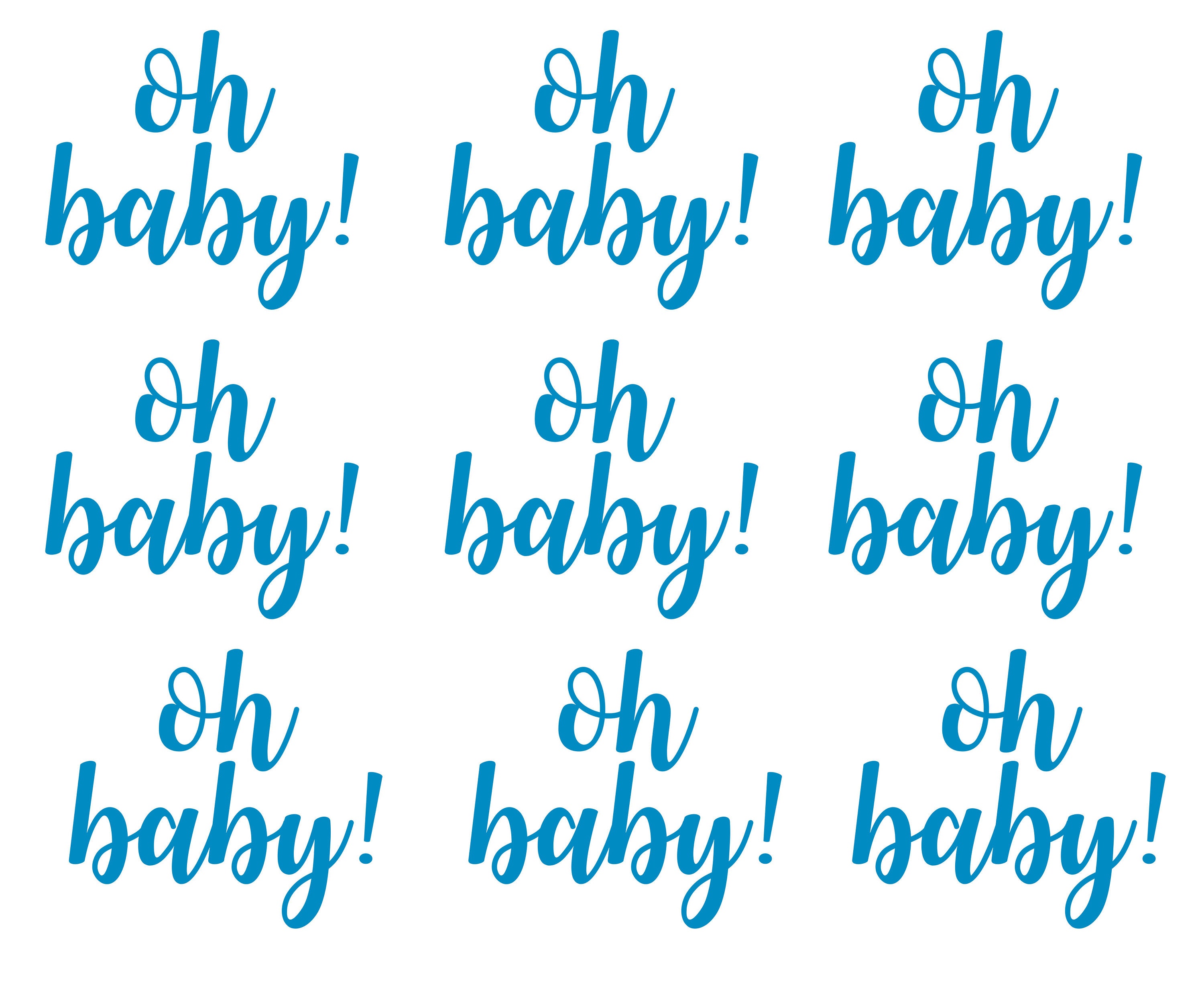 30 OH BABY Stickers, Gender Reveal Decal, Baby Shower Stickers