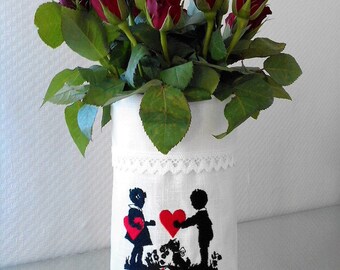 Valentine's Day light bag Vasenhusse a heart for you linen