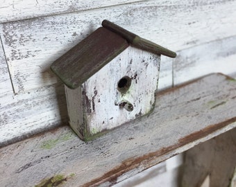 Dollhouse Miniature Birdhouse in White