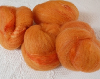 Merino silk milk silk Angelina 280 g medium handkadiert hand dyed Orange gold Campari Orange
