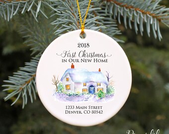 First Christmas in Our New Home Ornament New House Ornament Housewarming Gift Our 1st Home Christmas Ornament Our New Home Watercolor House