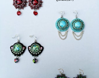 Bead embroidered earrings