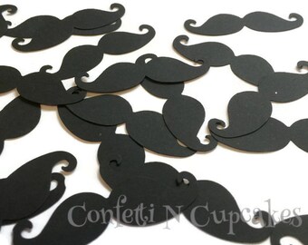 Mustache party decor, party confetti toss, mustache confetti, mustache baby shower, card embellishments, scrapbook die cut, paper confetti
