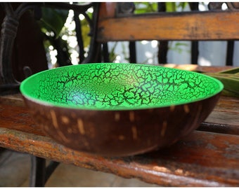 Coconut Bowl Hand Painted Decorative Handmade Coconut Shell Handcraft Bowl (PC 44)