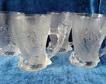 McDonald's Flintstone Mammoth Glass Mugs 1993 Set of 4